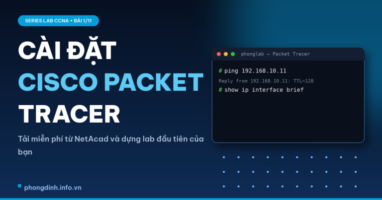 cài đặt Cisco Packet Tracer — ảnh bìa Bài 1 series Lab CCNA Packet Tracer
