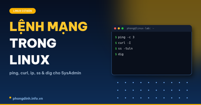 Các Lệnh Mạng Trong Linux Cho SysAdmin: ping, curl, ip, ss Và dig